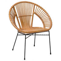 RATTANSTUHL Rattan Beige Sarita - Beige, Naturmaterialien/Metall (70/80/48cm) - Beliani