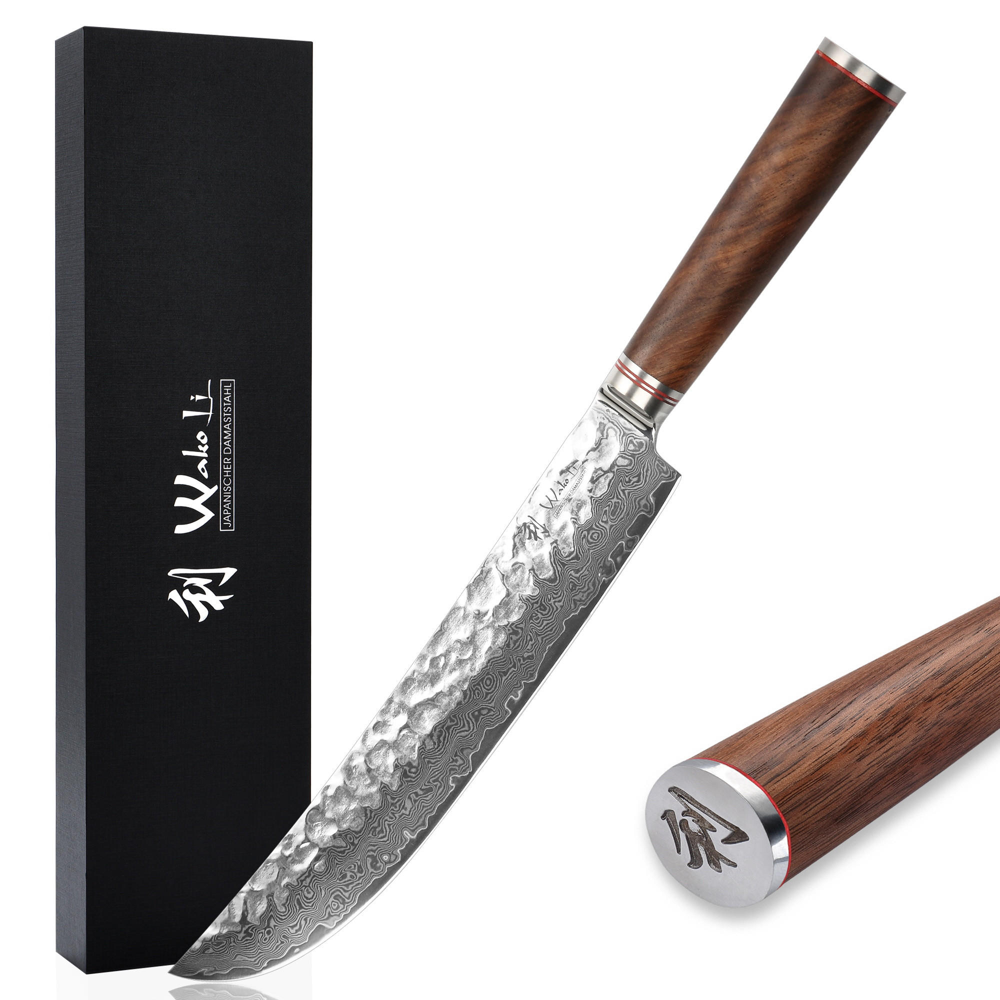 TRANCHIER- UND FLEISCHMESSER 25 cm - Nussbaumfarben, Holz/Metall (39cm) - Wakoli