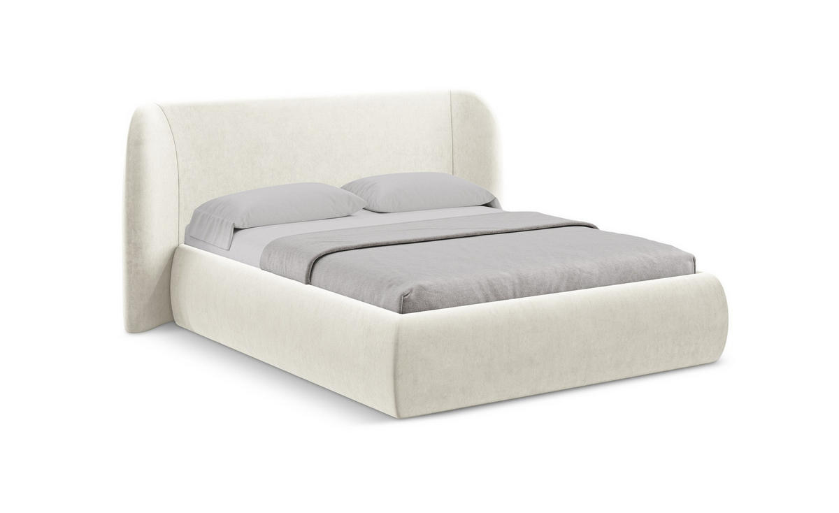 POLSTERBETT mit Bettkasten und Lattenrost 190x215 Beige - Beige/Creme, Kunststoff/Textil (140/200cm) - Makamii