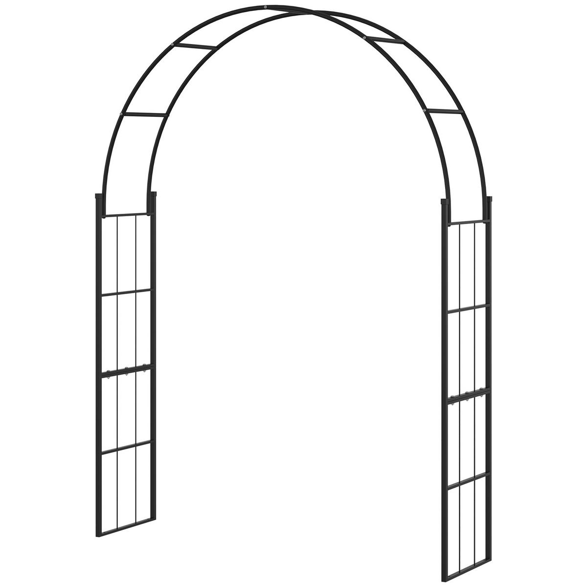 GARTENBOGEN,SCHWARZES Metall 157x40x223cm - Schwarz, Metall (47/13/85cm) - Vallsero