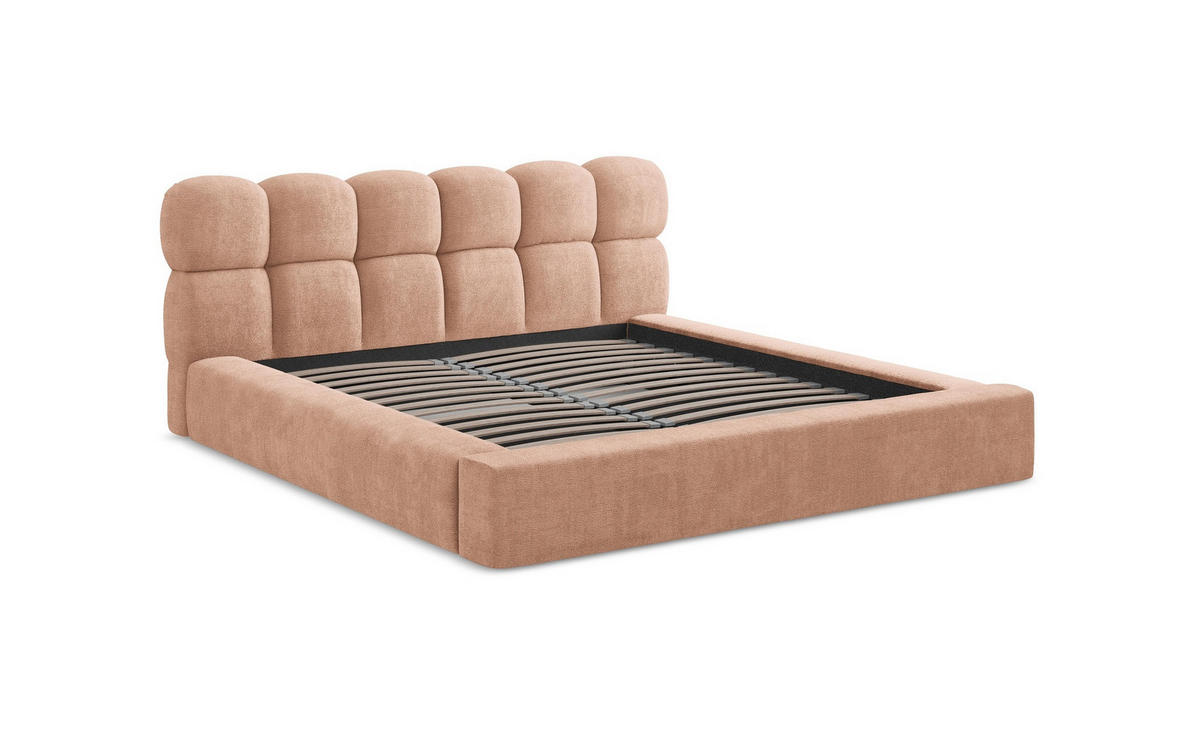 POLSTERBETT mit Bettkasten und Lattenrost 180x228 Orange - Terracotta/Schwarz, Kunststoff/Textil (160/200cm) - Makamii