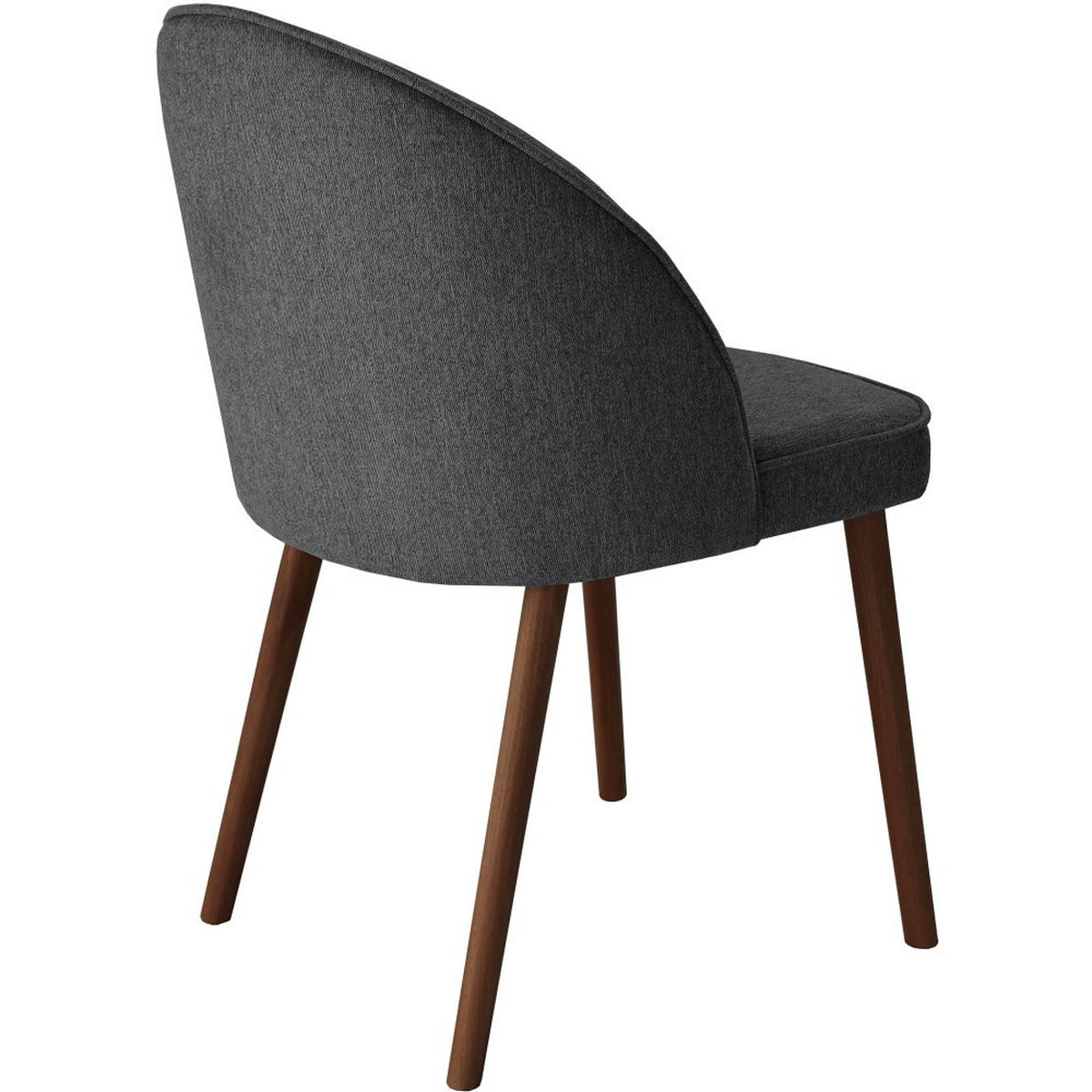 STUHL Luna, Polsterstuhl für das Esszimmer mit schwarzen Holzbeinen, Dunkelgrau - Dunkelgrau/Schwarz, Holz (51/87/46cm) - Beautysofa