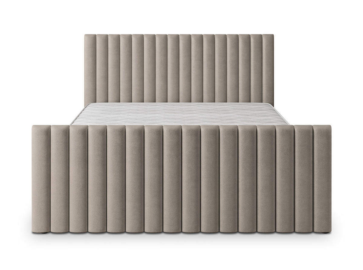 POLSTERBETT CANOVA K 120x200 cm mit Bettkästen - Beige - Beige, Holz/Textil - MASSENO