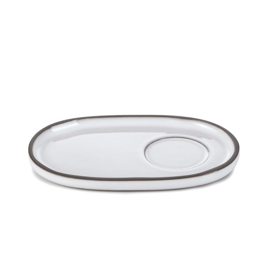 UNTERTASSE CARACTERE 13,5 x 8,3 x 1,2 cm Kumuluswolke weiss - Weiß, Keramik (13.5/8.3/1.2cm) - Revol Porcelaine France