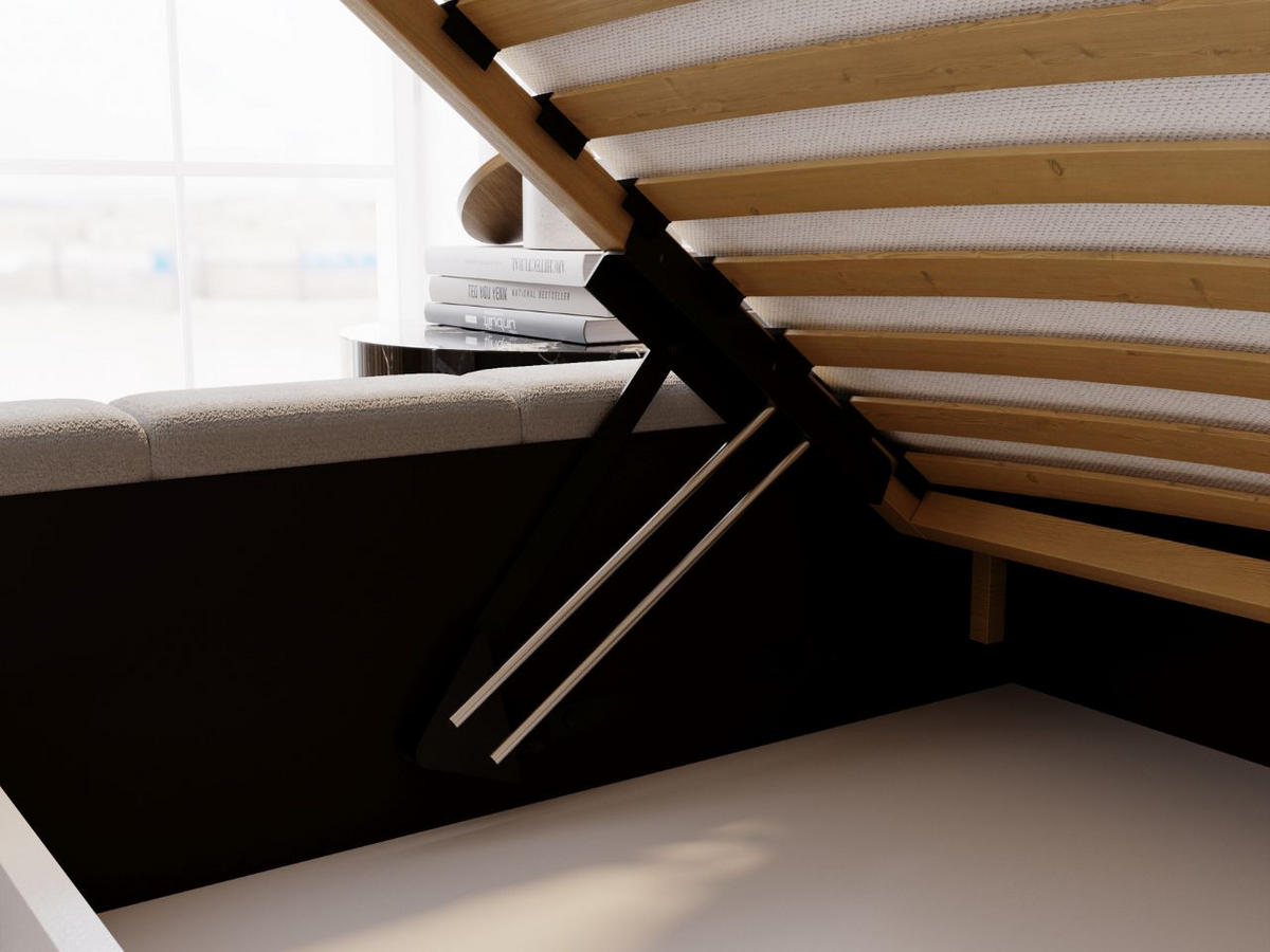 POLSTERBETT Mellow 140x200 Hellgrau - Hellgrau, Textil (140/200cm) - Graingold