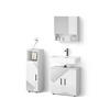 BADMÖBEL-SET Ronco Weiß Hochglanz mit Einsätzen 3 Teile - Weiß Hochglanz, Holzwerkstoff (60/60/59cm) - Livinity®