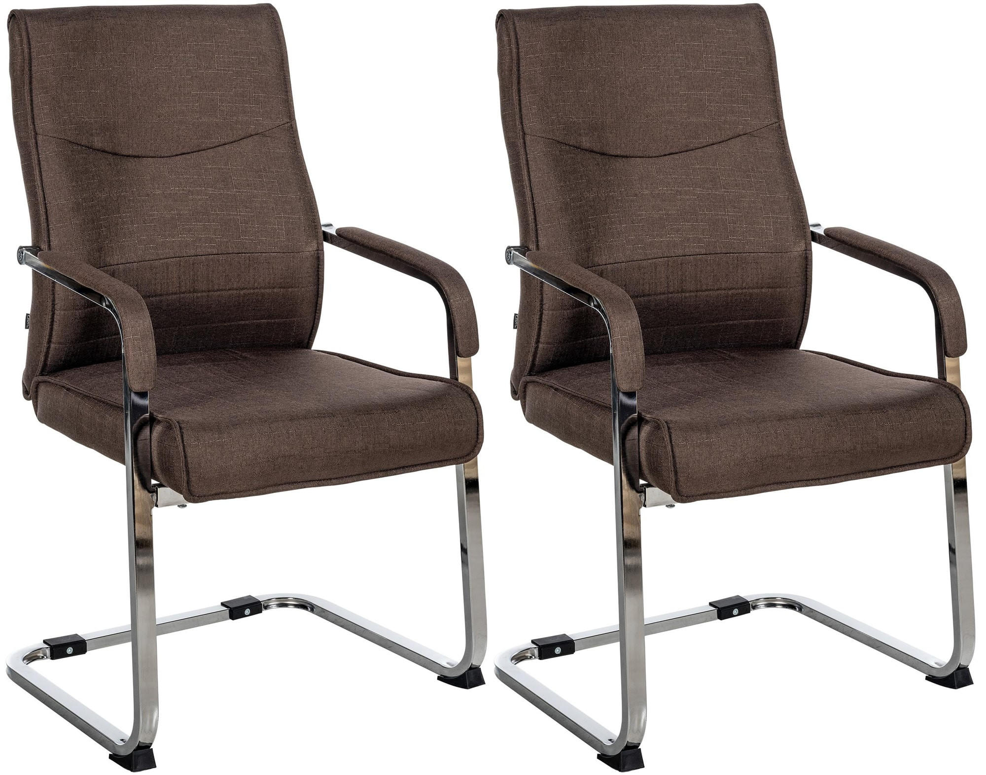 SCHWINGSTUHL 2er Set Stoff braun - Braun, Textil/Metall (55/88/60cm) - CLP