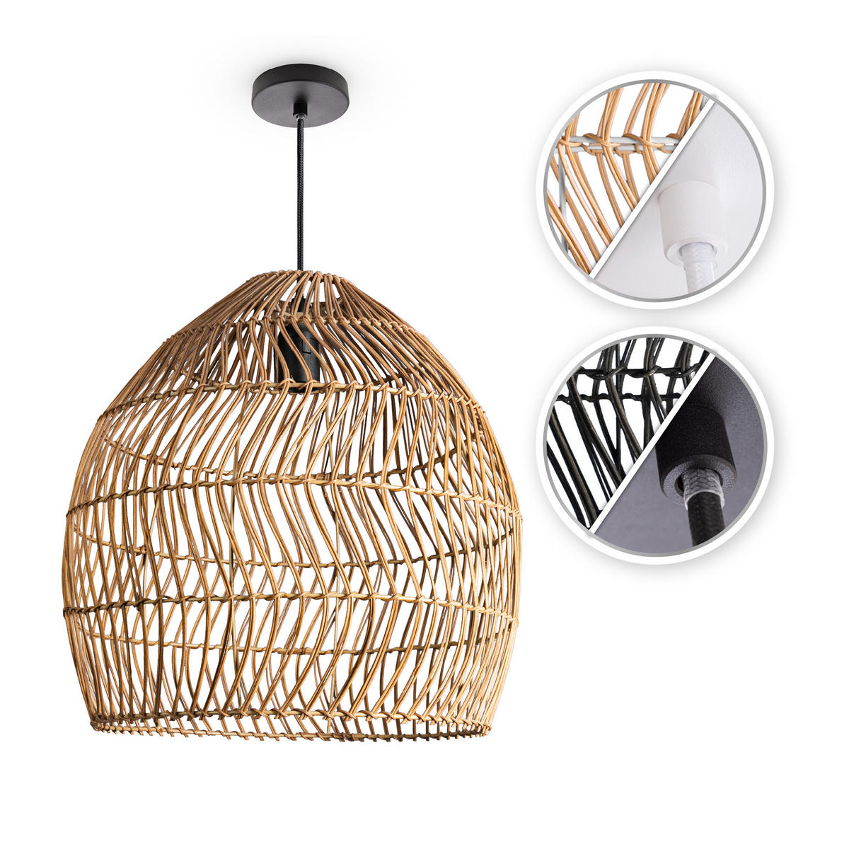 PENDELLEUCHTE Orna - Beige/Weiß, Metall (40/40/41cm) - Paco Home