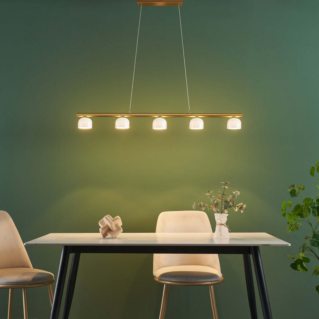 Thumbnail - Kosilum Hängeleuchte, Messing, Glas, F, 9x10x150 cm, Lampen & Leuchten, Innenbeleuchtung, Hängelampen, Pendelleuchten