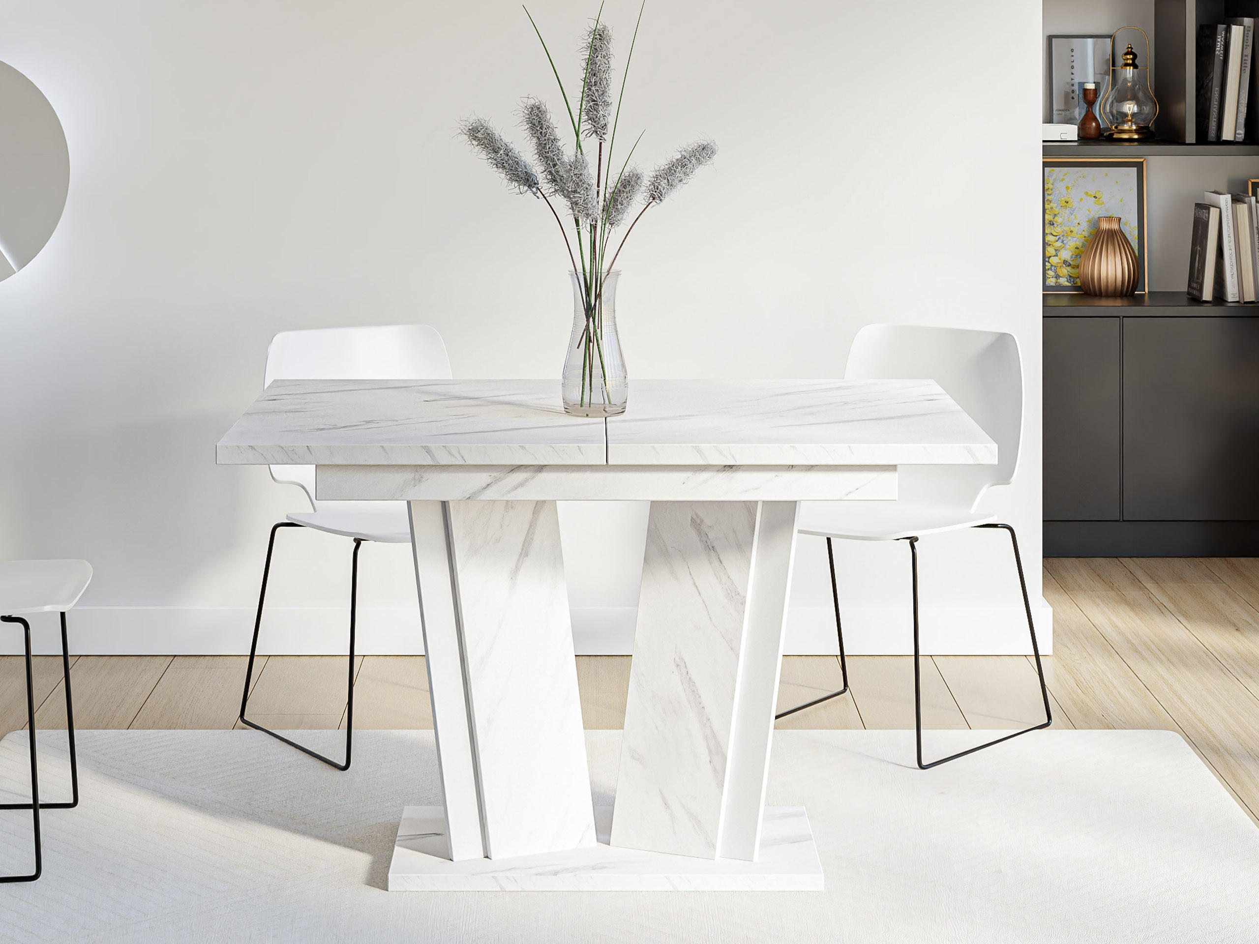 ESSTISCH ausziehbar Doha II - Weiß, Holzwerkstoff (80/120/75cm) - MIRJAN24