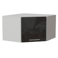 ECKHÄNGESCHRANK Essen W10/60/36 Graphit Hochglanz / Weiß Matt 60 / 60 / 36cm - Graphitfarben/Weiß, Holz/Holzwerkstoff (60/36/60cm) - Feldmann-Wohnen