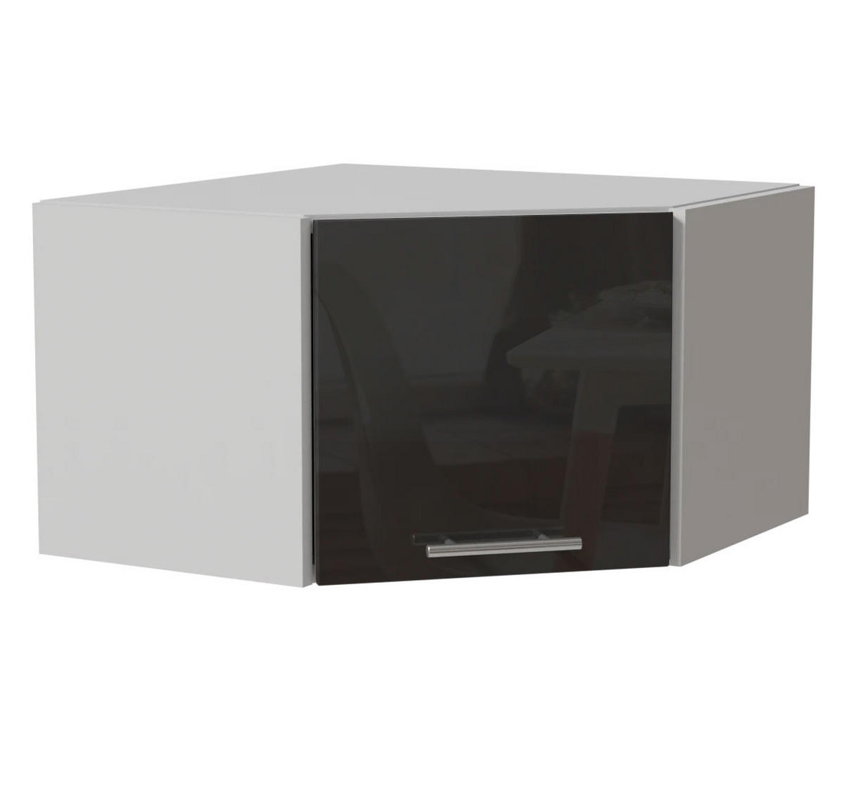 ECKHÄNGESCHRANK Essen W10/60/36 Graphit Hochglanz / Weiß Matt 60 / 60 / 36cm - Graphitfarben/Weiß, Holz/Holzwerkstoff (60/36/60cm) - Feldmann-Wohnen