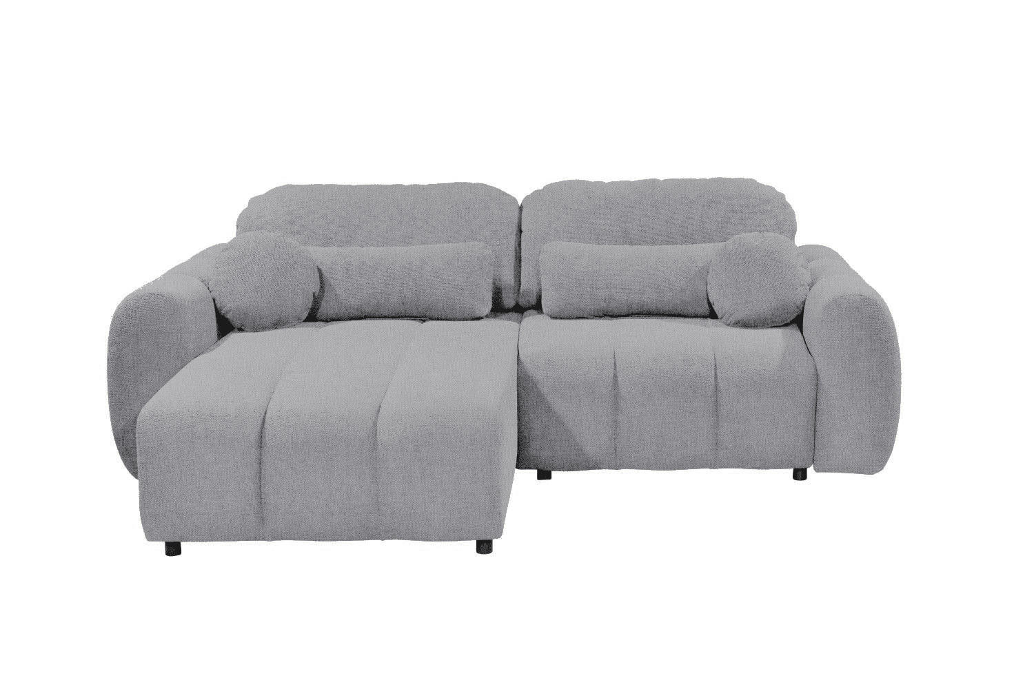 ECKSCHLAFSOFA mit Schlaffunktion und Bettkasten, beidseitig montierbar - Schwarz/Grau, Kunststoff/Textil (260/192cm) - ed exciting design
