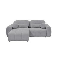 ECKSCHLAFSOFA mit Schlaffunktion und Bettkasten, beidseitig montierbar - Schwarz/Grau, Kunststoff/Textil (260/192cm) - ed exciting design