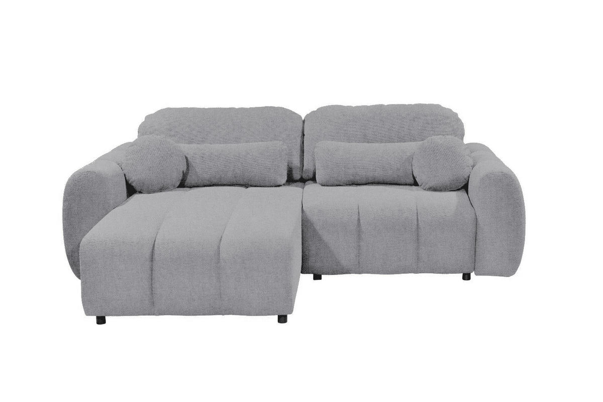 ECKSCHLAFSOFA mit Schlaffunktion und Bettkasten, beidseitig montierbar - Schwarz/Grau, Kunststoff/Textil (260/192cm) - ed exciting design