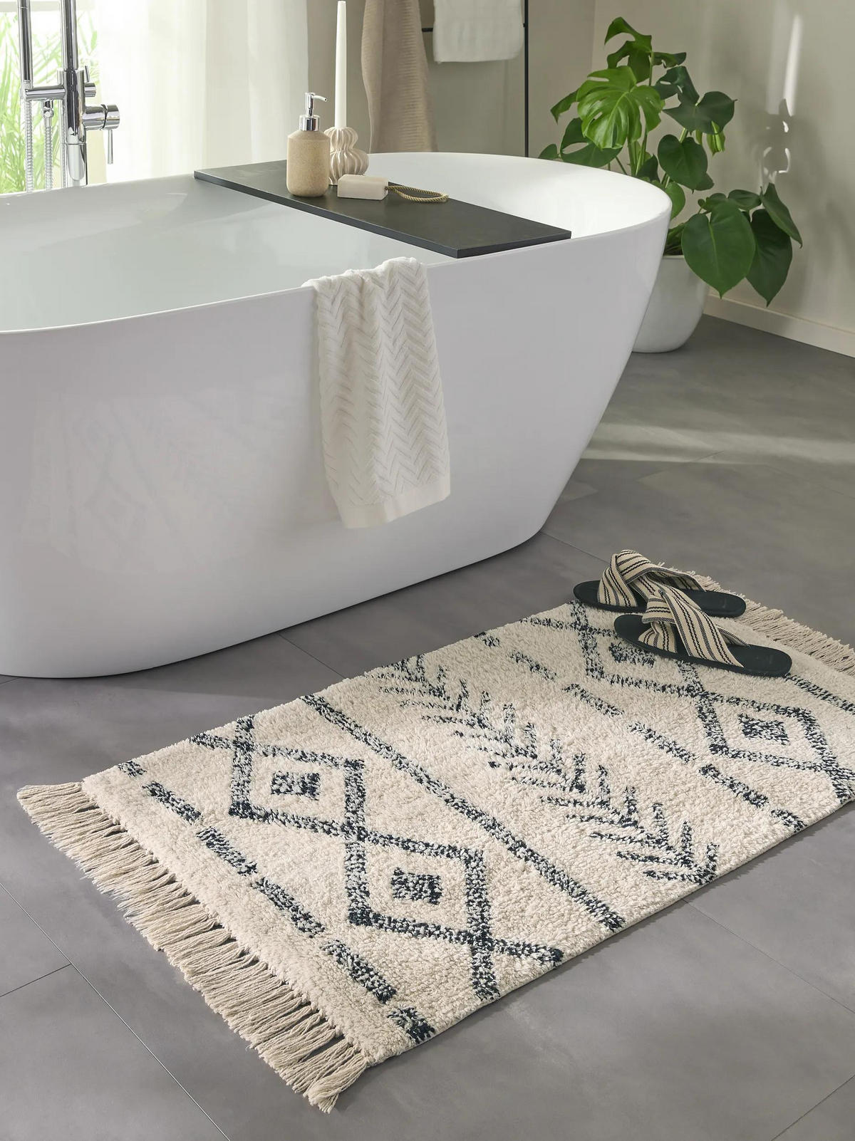 KOPALNIŠKA preproga Naomi kremna 50x80 cm - krem, tekstil/naravni materiali (50/80cm) - benuta Nest