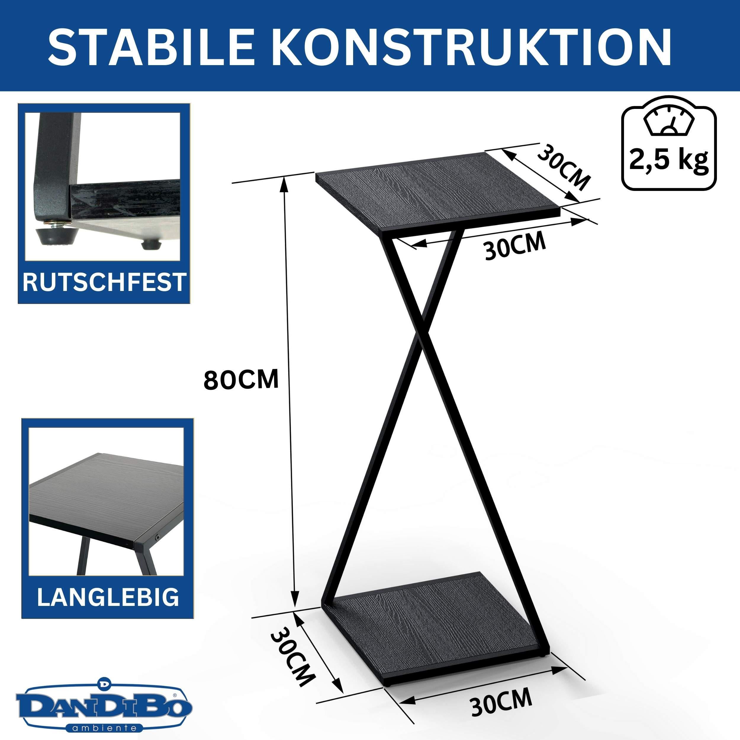 PFLANZENSTÄNDER Metall Schwarz Eckig 80 cm Hoch - Schwarz, Metall (30/80/30cm) - DanDiBo