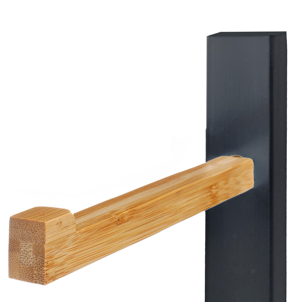 TOILETTENPAPIERSTÄNDER Clom 19/19/71 cm - Schwarz, Naturmaterialien (19/71/19cm) - Berilo