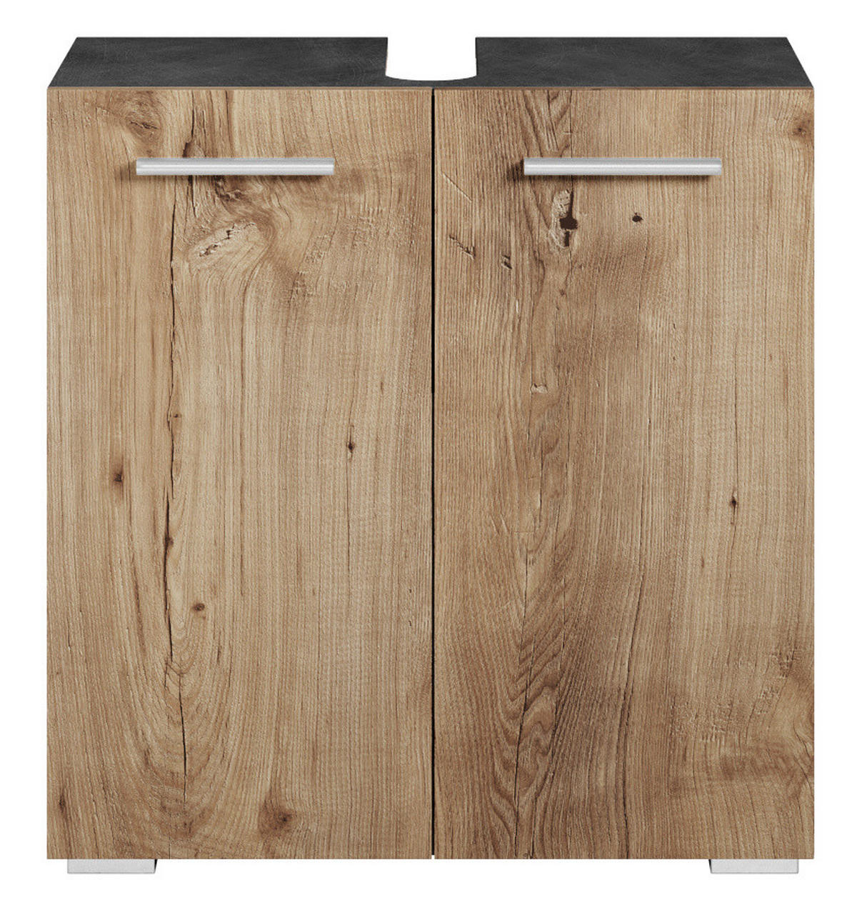 WASCHBECKENUNTERSCHRANK Jupiter 2 Türen Grau / Kastanien Eiche - 60 x 30 x 60 cm - Honigeiche/Grau, Holz (60/60/30cm) - Badplaats