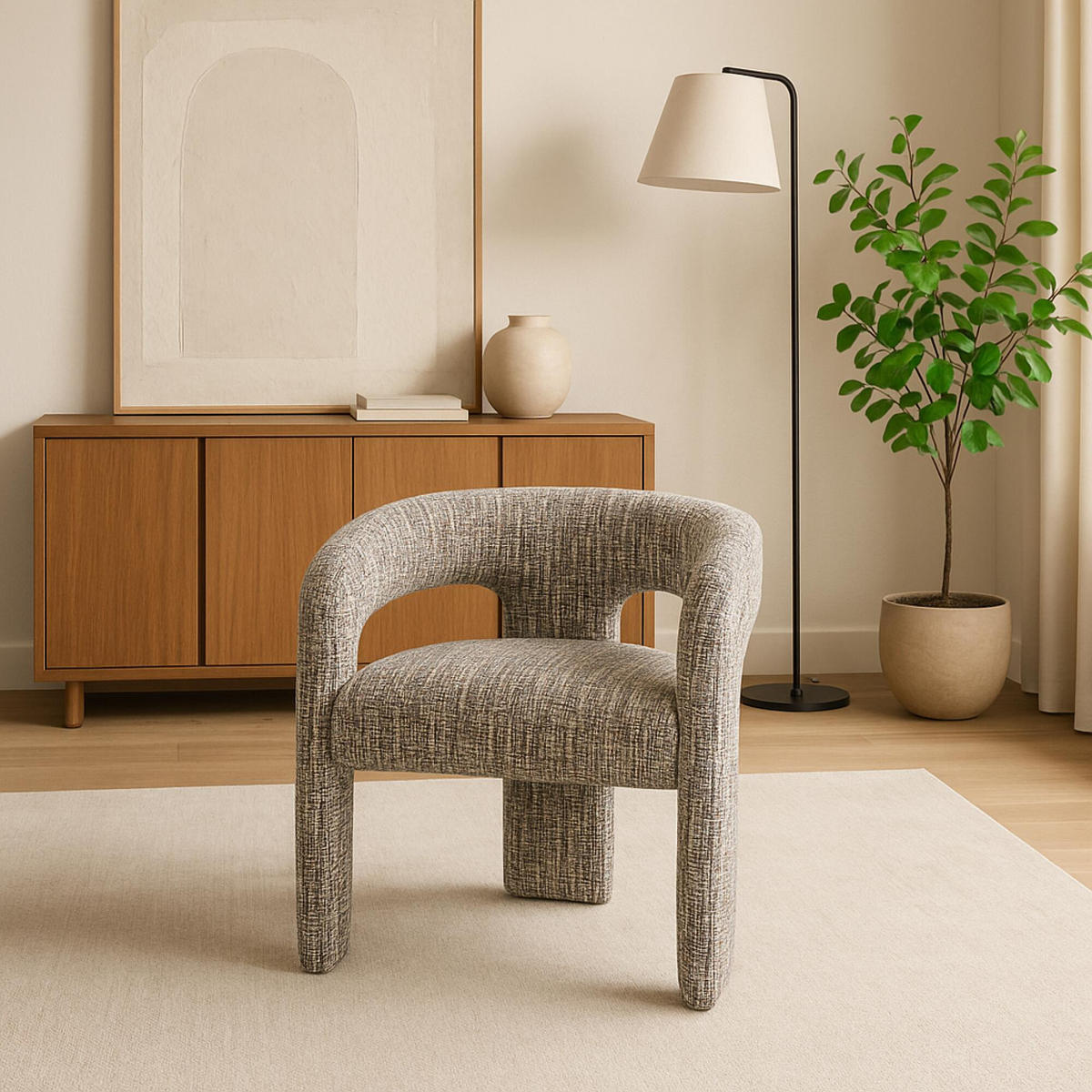 ESSZIMMERSTUHL LEITH Beige 62x58x75 cm - Beige, Textil (62/75/58cm) - FURNLUX