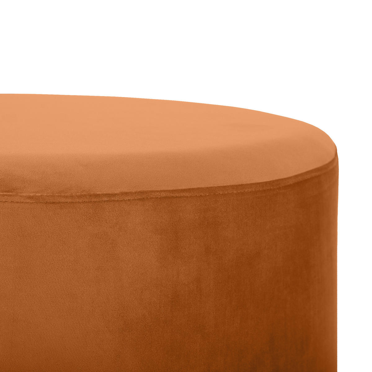SITZPUFF Charlotte II Samt in gebranntem Orange und goldfarbenes Metall - Dunkelorange, Holzwerkstoff/Textil (60/40/60cm) - Sicaan