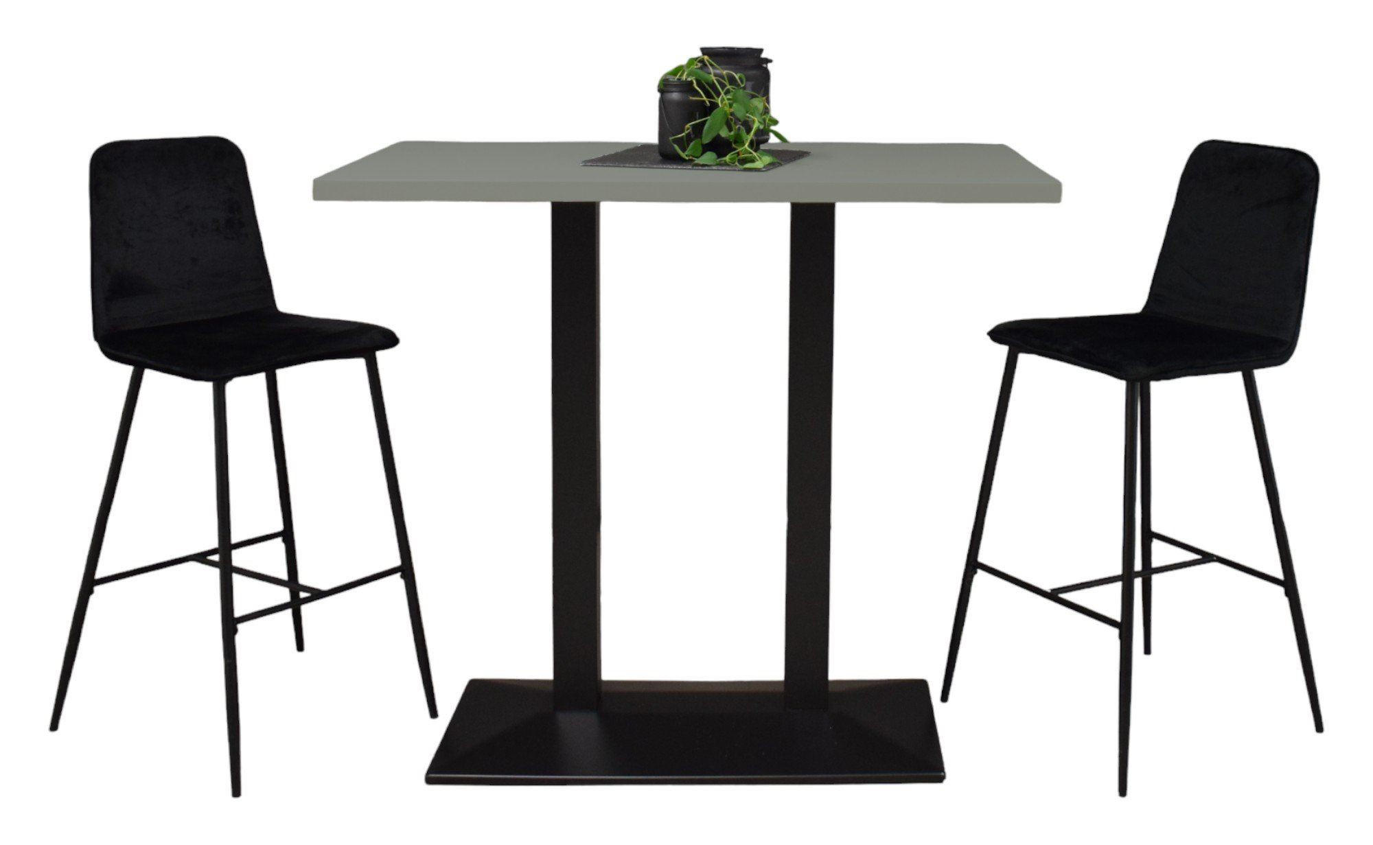 TRESENTISCH Electra 120x70x106 schwarz matt/Pinie green matt lack - Grün, Metall (120/70/106cm) - 58aufmkessel