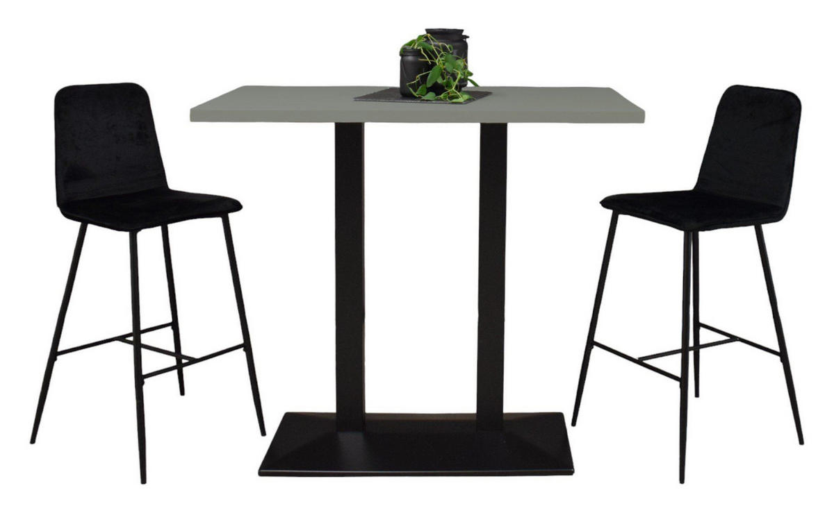 TRESENTISCH Electra 120x70x106 schwarz matt/Pinie green matt lack - Grün, Metall (120/70/106cm) - 58aufmkessel