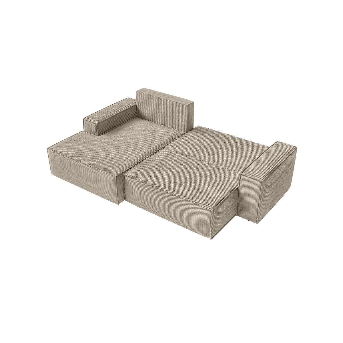 ECKSOFA Kokko mit Schlaffunktion, Beige - Beige, Textil (267/167cm) - Fedve