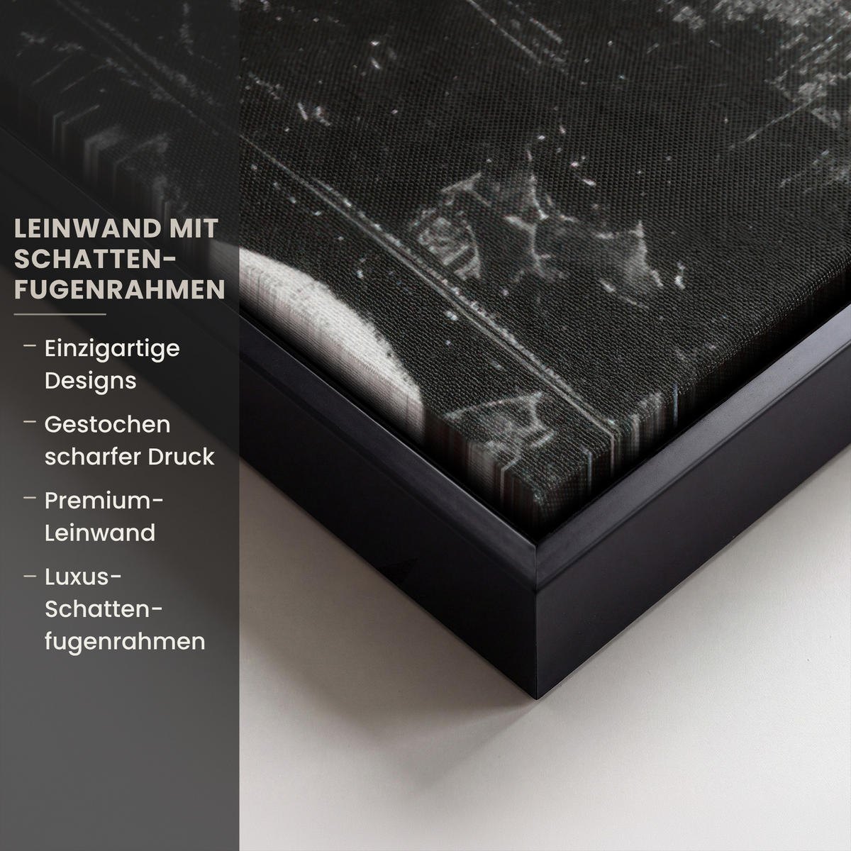 LEINWAND Bilder mit Rahmen - Gesicht - Mund - Graffiti - Schwarz - 60x40 - Schwarz, Textil (60/40cm) - MuchoWow