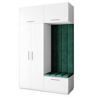 GARDEROBENSCHRANK REMA 150/240/60 cm Modern Garderobe-Set Weiß - Weiß/Grün, Holzwerkstoff (150/240/60cm) - MASSENO