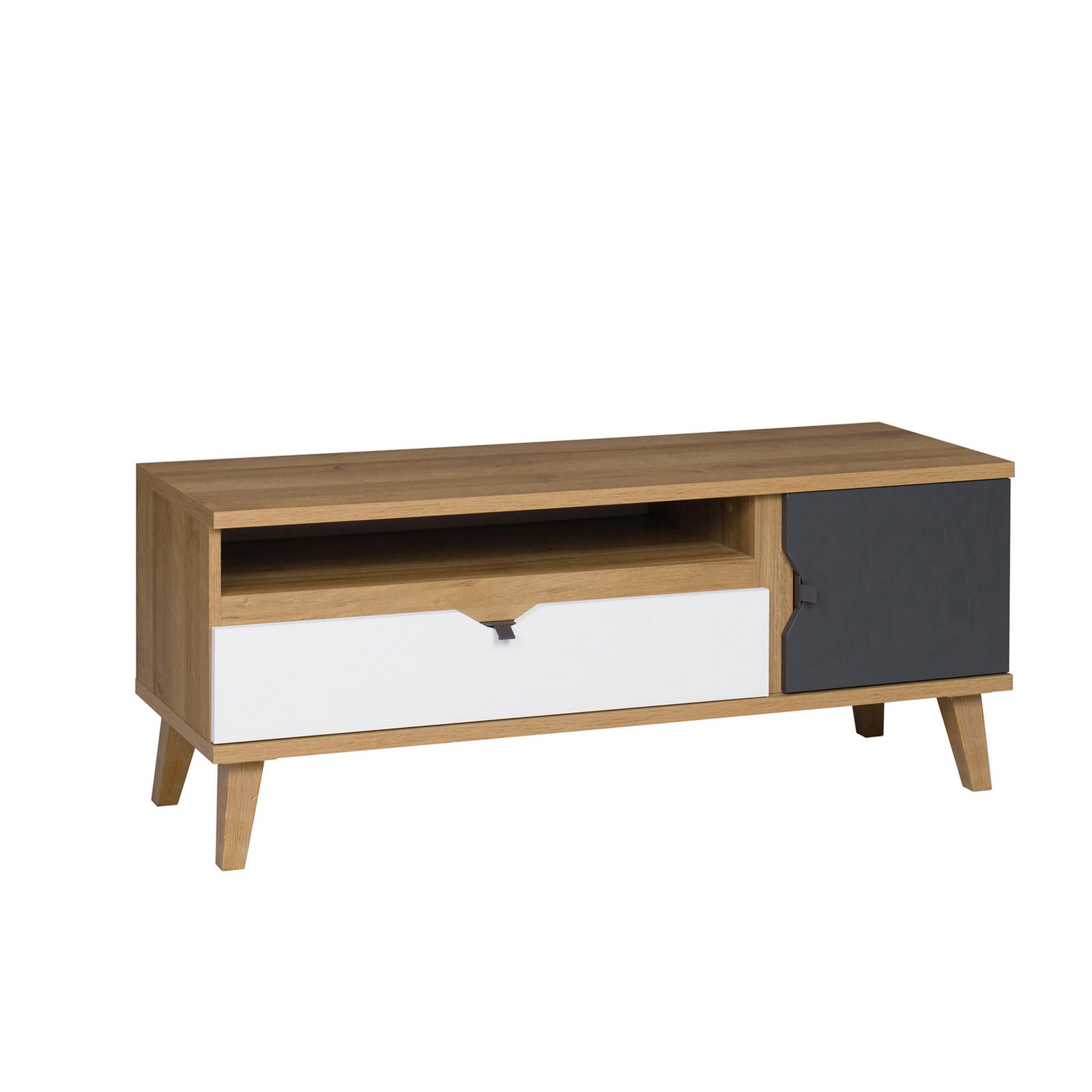 TV-LOWBOARD Aster 120 cm mit Schublade - Eichefarben/Graphitfarben, Holzwerkstoff/Kunststoff (120/48/40cm) - Ravio