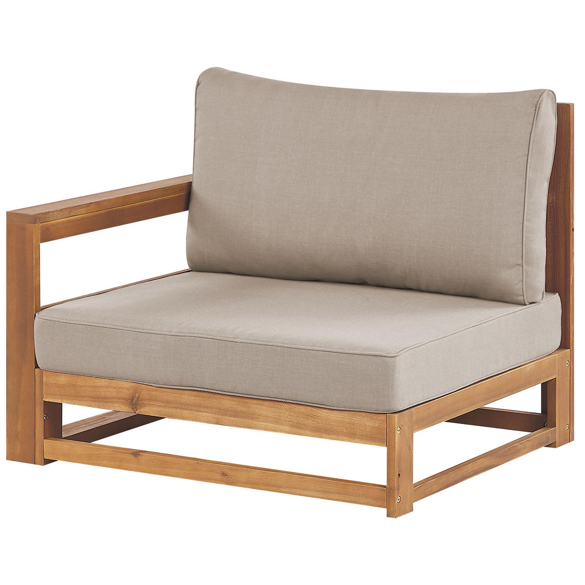 TRÄDGÅRDSSOFFA 2-sits certifierat akaciaträ ljusbrun dynor taupe Timor - Ljusbrun/Beige, Trä (167/72/167cm) - Beliani
