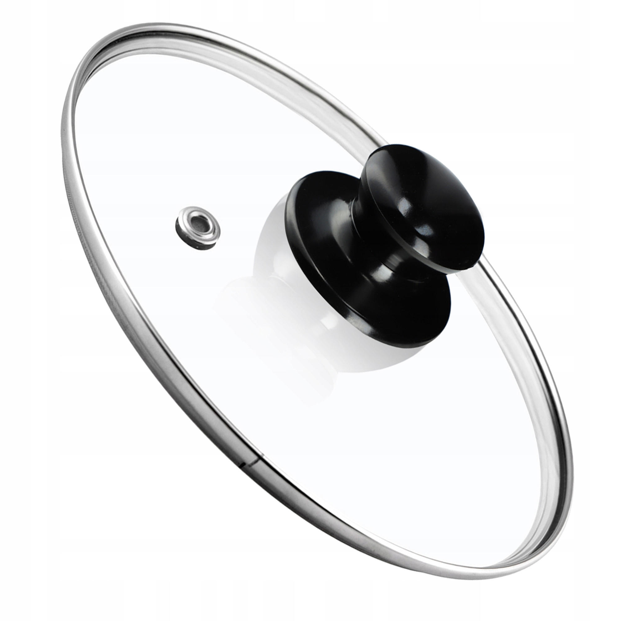 DECKEL mit schwarzem Griff, 18 cm, 1 Stück - Transparent, Glas/Kunststoff (18cm) - KADAX