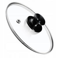 DECKEL mit schwarzem Griff, 18 cm, 1 Stück - Transparent, Glas/Kunststoff (18cm) - KADAX