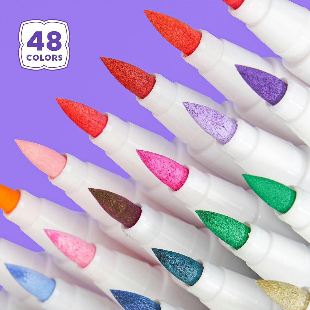 ACRYLSTIFTE 48-teiliges Set Pinselspitze wasserfest für verschiedene Oberflächen - Multicolor, Kunststoff (15.8/5.7/23.7cm)
