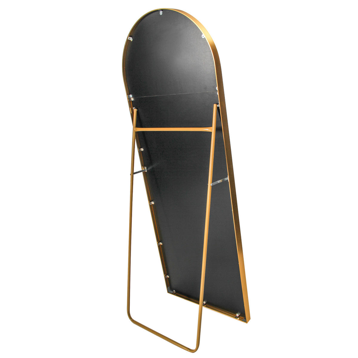 STEHSPIEGEL 60x165cm Gold Aluminiumrahmen Bogenform Freistehend - Gelb, Glas (2/165/60cm) - SHOPENTRA