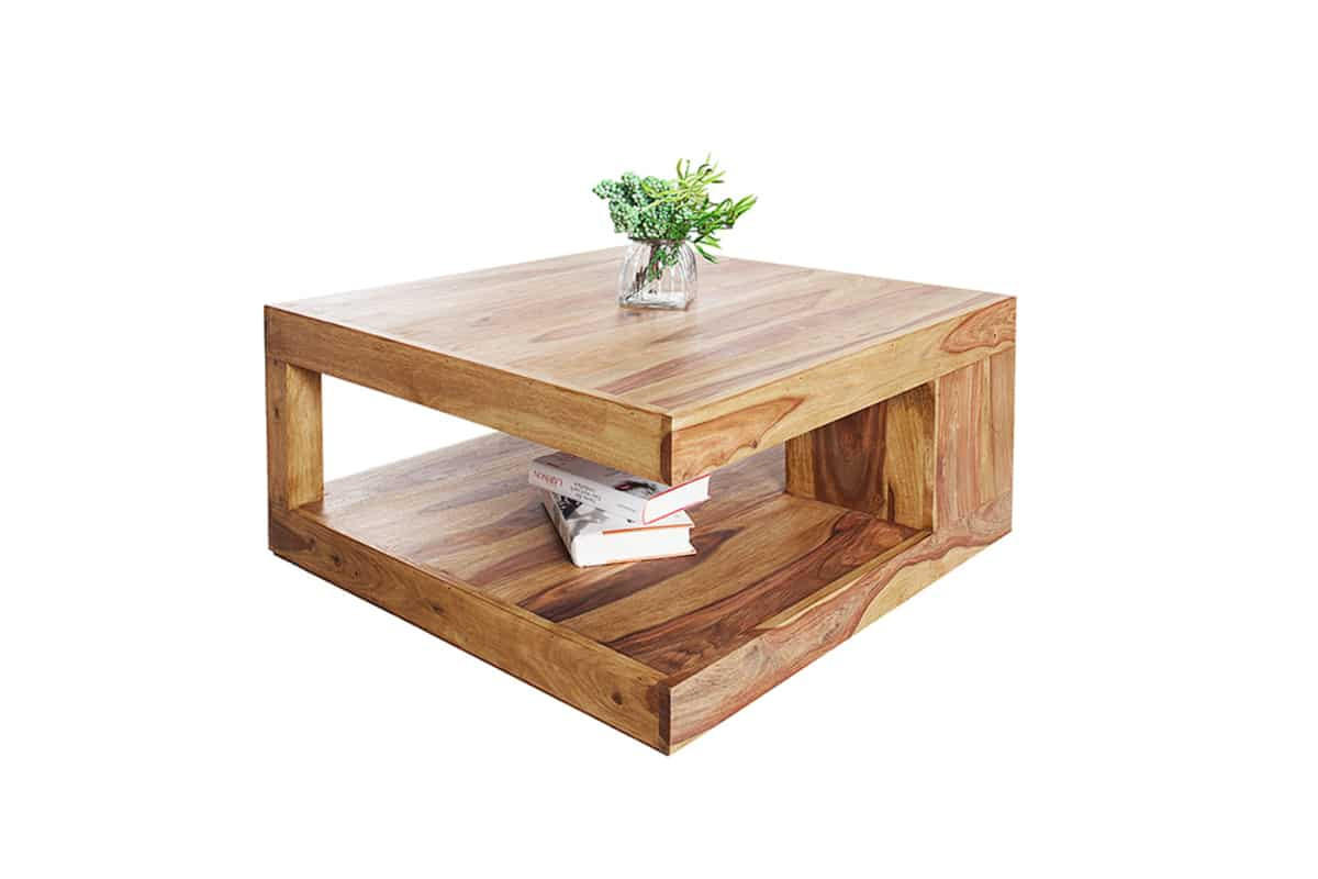 COUCHTISCH GIANT Sheesham Natur 80 cm - Braun, Holz (80/80/40cm) - riess-ambiente