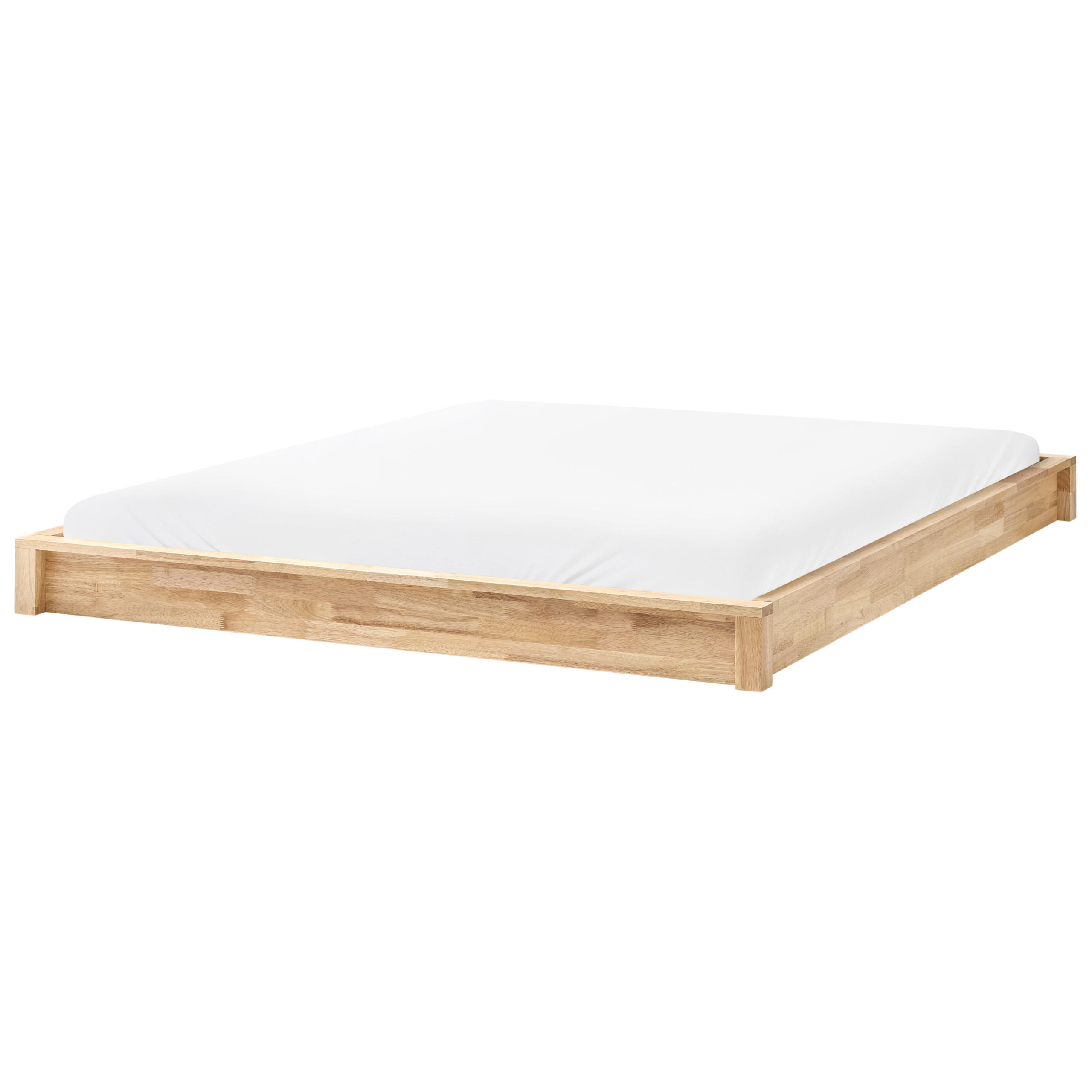 PAT fără tablie 160/200 cm lemn de cauciuc maro deschis Antras