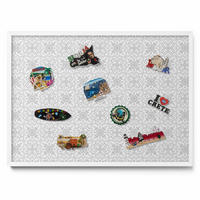 MAGNETTAFEL 70x50 cm Weißer Rahmen Regulares Ornamentmuster - Hellgrau, Metall (70/50/0.4cm) - TULUP