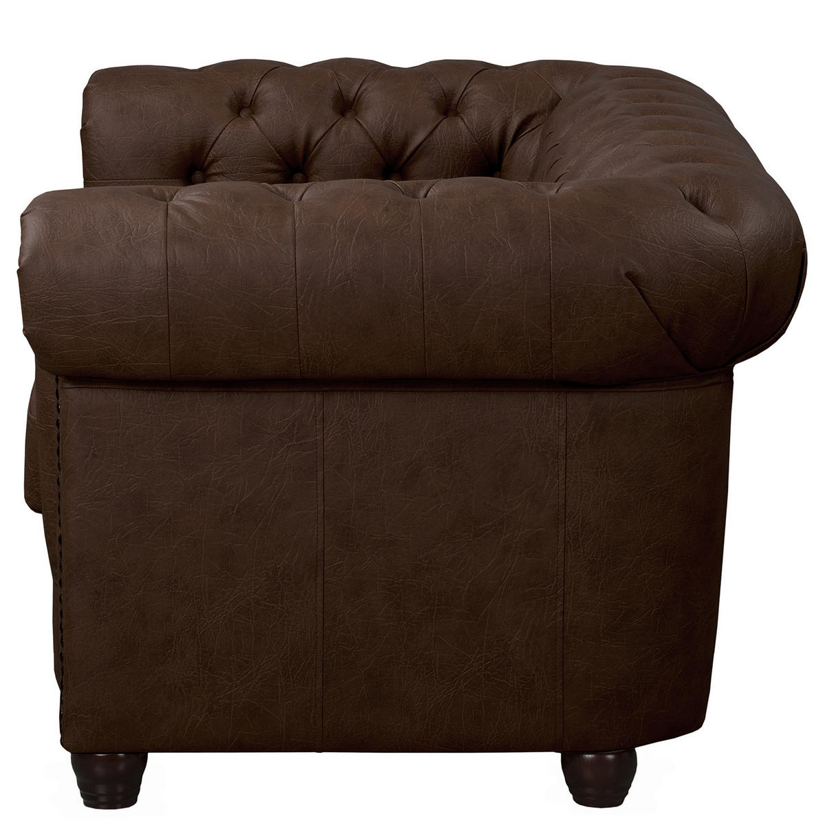 2-SITZER SOFA - Dunkelbraun/Buchefarben, Kunststoff/Buchenholz (148/72/86cm) - home24