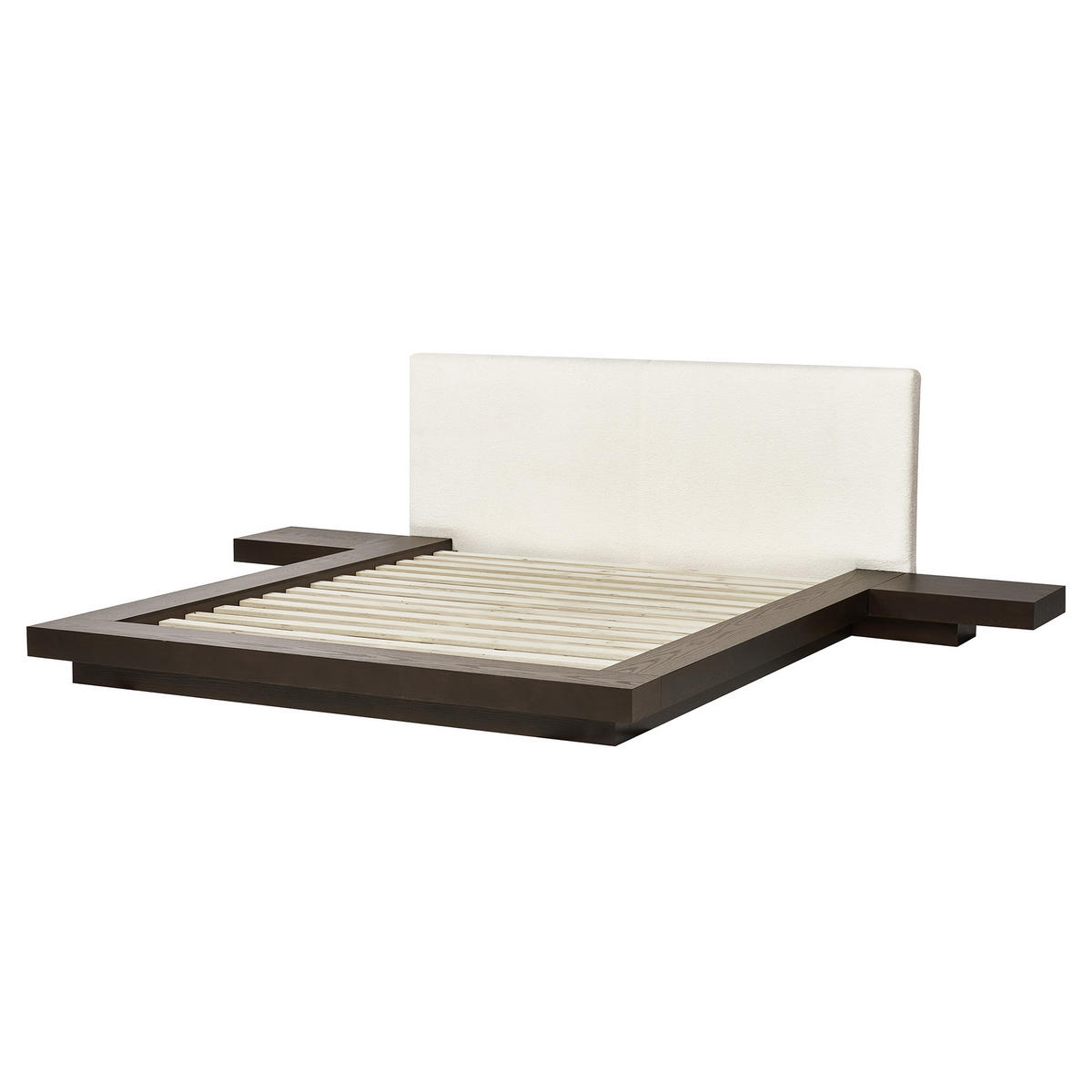 BETT mit Lattenrost 160/200 cm MDF-Platte Dunkelbraun Zen - Dunkelbraun, Holz (160/200cm) - Beliani