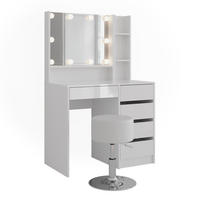 SCHMINKTISCH Sherry Weiß/Weiß Hochglanz 89.8 cm 5 Teile - Weiß Hochglanz, Holzwerkstoff (50.1cm) - Vicco