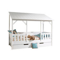 HAUSBETT Katee 214x174x105 aus MDF+Massivholz in Weiß - Weiß, Holzwerkstoff (90/200cm) - 58aufmkessel