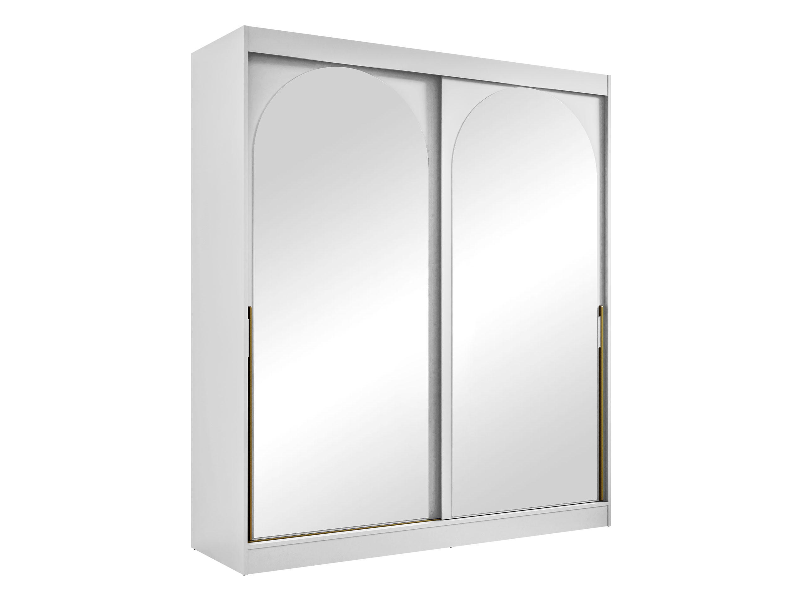 SCHIEBETÜRENSCHRANK Modin 180 - Goldfarben/Weiß, Holzwerkstoff/Kunststoff (180/216/65cm) - MIRJAN24