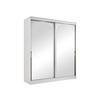 SCHIEBETÜRENSCHRANK Modin 180 - Goldfarben/Weiß, Holzwerkstoff/Kunststoff (180/216/65cm) - MIRJAN24