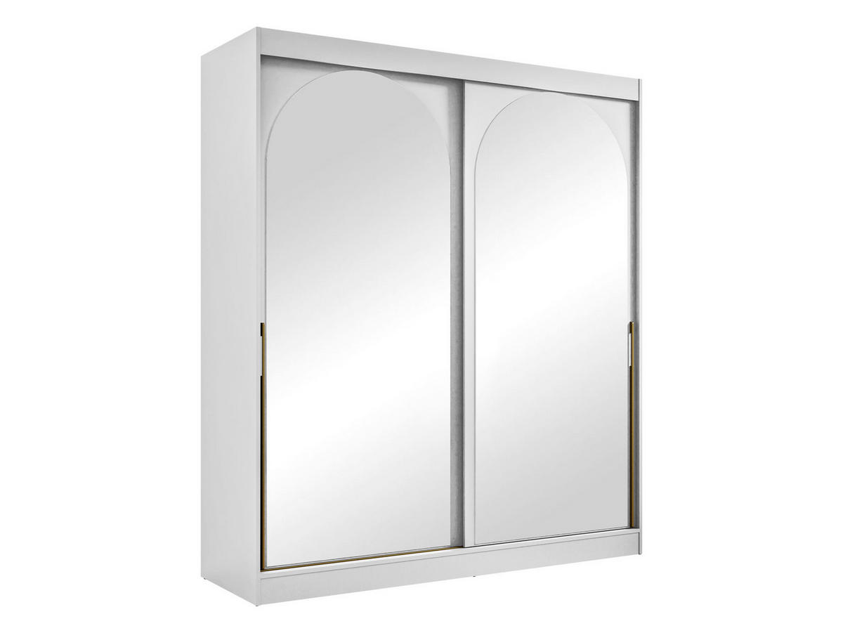 SCHIEBETÜRENSCHRANK Modin 180 - Goldfarben/Weiß, Holzwerkstoff/Kunststoff (180/216/65cm) - MIRJAN24