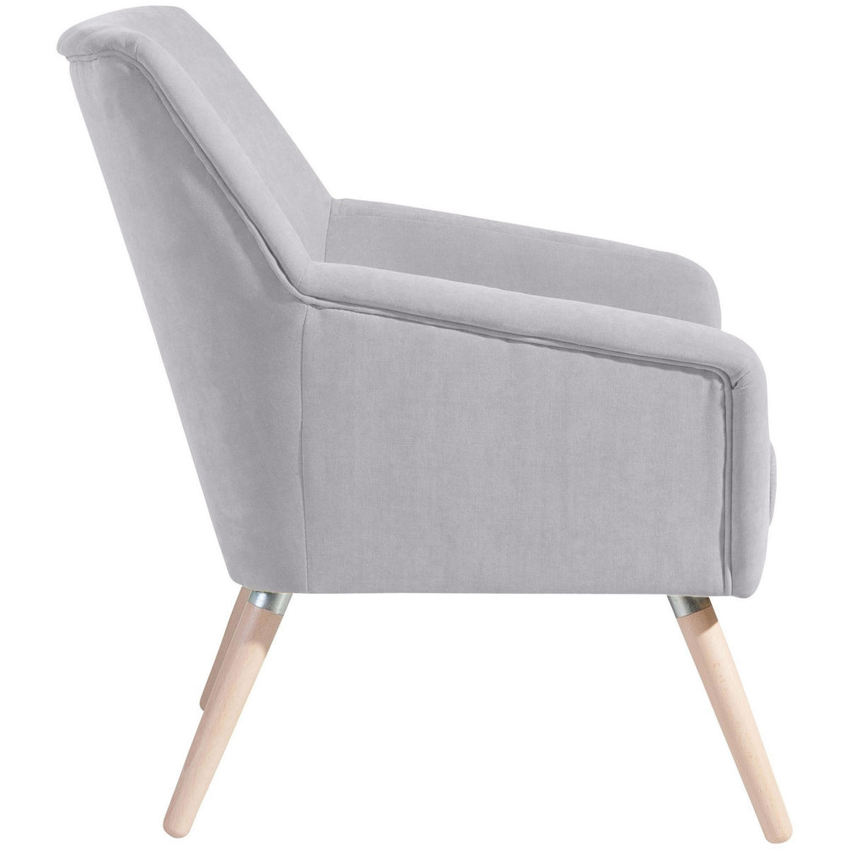 SESSEL Kachka Bezug Veloursstoff Buche natur / silber - Grau, Kunststoff (71/81/67cm) - 58aufmkessel