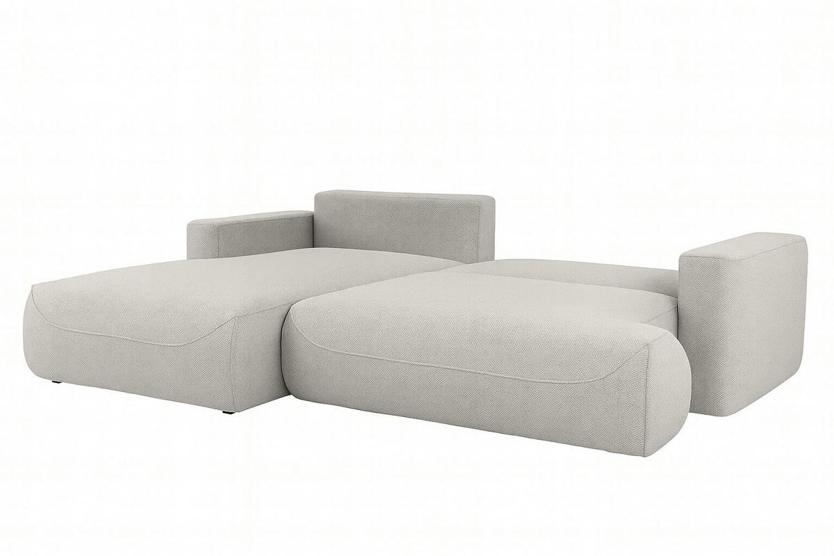 ECKSOFA LUNA mit Bettkasten und Schlaffunktion, Graphitfarben - Graphitfarben, Textil (195/271cm) - KS Home Concept