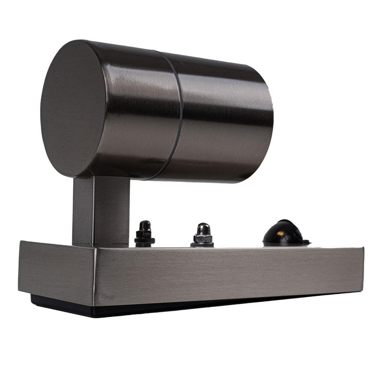 AUSSENWANDLEUCHTE Edelstahl Schwarz mit Bewegungsmelder - Schwarz, Glas (11/6.8/16.3cm)