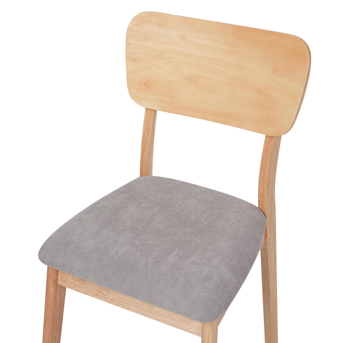 ESSZIMMERSTUHL 2er-Set Heller Holzfarbton Minier - Hellbraun/Grau, Holz (46/85/51cm) - Beliani